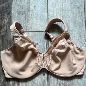 glamorise qx891 elegance wonderwire Lace Trim Beige Bra 42f